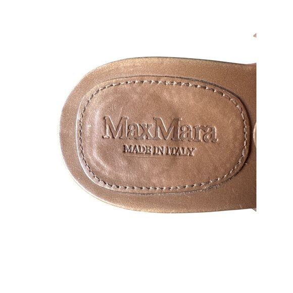 MaxMara Made in Italy Brown Leather Slingback Platform Heels Sandals 39 US 8.5-9 - Picture 3 of 12